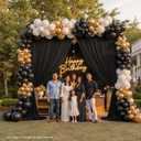 60x12 ft Black Backdrop Curtains for Weddings Party, Birthdays, Halloween, W5' x H12'