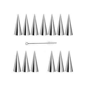 Tinfol 13 Pack Cream Horn Molds, 3.3 Inch Baking Cones Cream Horn Forms, Stainless Steel Cannoli Tubes Ice Cream Mold, Standing Cone Shap