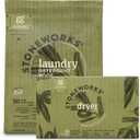 Grab Green Stoneworks Laundry Detergent Pods and Dryer Sheet Bundle, 50 Count Pods and 80 Dryer Sheets, Olive Leaf Scent, Plant and Mineral Based Laundry Care Set