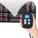 Heated Blanket Electric Blanket Full Size 72''x84'', Soft Flannel Heating Blanket with 12 Hour Auto Off - 10 Heat Settings - Machine Washable - Gray & Red (04 - Grey&red)