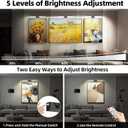4 Pack Picture Lights for Wall, 23in Art Lighting for Paintings Cordless, 6400mAh Rechargeable Battery Operated Picture Light with Remote Dimmable and Timer for Artwork, Gallery, Display, Black