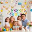 53 Pcs Easter Decorations for Home  Happy Easter, Easter Garland & Bunny Egg Hanging Swirls, Easter Hanging Decorations Indoor for Home Classroom School Easter Party Supplies