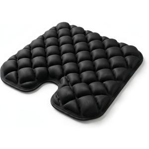 Inflatable Seat Cushion for Long Sitting, 54 High-Low Air Cell Travel Seat Cushion for Airplane, Office Chair, Car & Wheelchair, Adjustable Firmness Pressure Relief Seat Pad, 16.5" x 15.8"