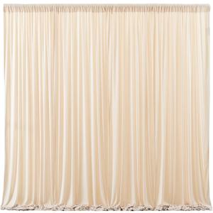 Deep Champagne Backdrop Curtain 4 Panels-Wrinkle-Free Curtains Polyester Photography Drapes for Baby Shower Birthday Party Photo Background Backdrop Stand- 16 X10FT (Champagne)