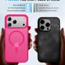 2 x Magnetic for iPhone 17 Pro Max Case, [Anti-Slip] [Military-Grade Drop Protection] [Camera Protection] Skin-Friendly Slim Matte Shockproof Protective Case for iPhone 17 Pro Max, Hot Pink