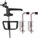 Hurrikom Shed Door Latch Kit with 5 Keys -L-Handle Lock Kit and 2 Packs Spring Loaded Latch Hardware for Sheds, Gates, Barn Doors, Wooden Window, Chicken Coops