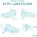 Regalo Safety 54 Extra Long Hideaway Bed Rail Guard for Toddlers, Toddler Bed Rail with Reinforced Anchor Safety System, 20 Tall Bed Safety Rail, Fits Twin, Full & Queen Beds