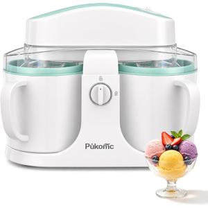 Pukomc Home Swirl Ice Cream Maker Machine with 2 Ice Cream Cup,0.9 quarts