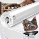 16Mil Chicken Coop Covers for Winter,6x10ft Thicken Clear Winterizing Insulation Vinyl Tarp for Chicken Run,Waterproof Anti-Tear with Elastic Cords & Rope for Porch Patio Poultry Enclosure