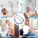 Auroras Strong Suction Cup Grab Bars for Bathtubs and Showers, 2 Pack Removable Heavy Duty Shower Grab Bars for Seniors No Drilling, 16 Inch Non-Slip Shower Handles for Elderly,Children,Injured