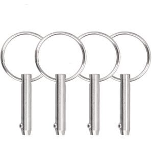 Quick Release Pin Bimini Top Pin Diameter 0.25 Inch, Total Length 1.49 Inch, Effective Length 1 Inch, Full 316 Stainless Steel for Boat Bimini Top Deck Hinge (4 Pieces)