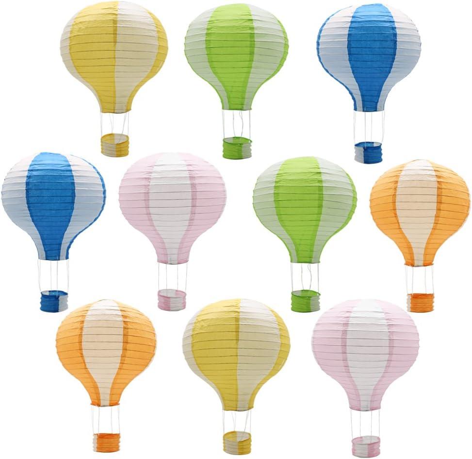 Hanging Hot Air Balloon Paper Lanterns Reusable Chinese Japanese Party Decorations Wedding Birthday Anniversary Christmas Engagement, Set of 10, 12 inches