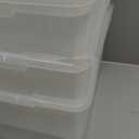 IRIS USA File Box, Plastic File Organizer with Lids for Letter/Legal File, Portable Document Box For Moving, Storage Bin with Durable and Secure Lid, Stackable Nestable BPA-Free, Clear 35 Qt. 4 Pack