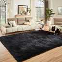 Floralux 6x9 Rugs for Living Room, Black Fluffy Area Rug for Bedroom, Non-Slip, Ultra Soft Plush Shag Carpet for Kids Boys Girls Room, Playroom, Home Decor Aesthetic