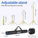EMART Backdrop Stand 10x8.5ft(WxH) Photo Studio Adjustable Background Stand Support kit with 2 Crossbars, 8 Clamps, 2 Sandbags and Carry Bag for Parties, Events Decoration, Wedding -Titanium Gold