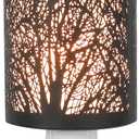 inrorans Wall Plug in Wax Warmer Metal Black Wax Burner with Removable Dish, Fragrance Oil Warmer Night Light for Home Bedroom Room(Black Forest Tree Pattern)