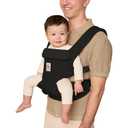 Ergobaby Omni Classic Baby Carrier Newborn to Toddler - Breathable Baby Carriers for Summer - All-Position Carrier with Lumbar Support (7-45 Pounds), Cotton, Pure Black