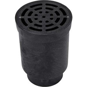 NDS FWSD69 6-Inch Round Surface Drain Inlet with Plastic Grate for Flo Stormwater Dry Well System, Pack of 1, Black