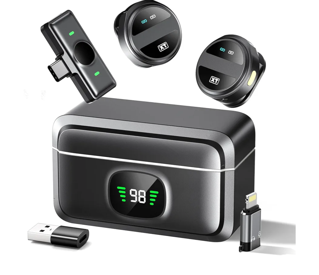 Wireless Lavalier Microphone for iPhone 15 & Android, USB C Mini Lapel Microphone Wireless, Hi-Fi Audio, 1200 inch Range, Noise Cancelling, 60H Battery Life, for Interview, Streaming, Video Recording Wireless Lavalier Microphone for iPhone 15 & Android, USB C Mini Lapel Microphone Wireless, Hi-Fi Audio, 1200 inch Range, Noise Cancelling, 60H Battery Life, for Interview, Streaming, Video Recording