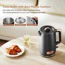 OLEGA Electric Tea Kettle: 1200W Fast Boil Electric Water Kettles 1.5L | Stainless Steel Kettle; Large Electric Water Kettle; Plastic Free Teapot; Auto Shut-Off Water Boiler; Fast Boil Kettles