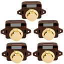 5 PCS Keyless Push Button Catch Door Knob Lock for RV Caravan Cabinet Boat Motor Home Cupboard,Black