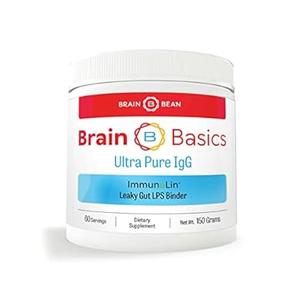 Brain Basics Ultra Pure IgG Supplement - Dairy-Free Supplement IgG-Immunolin Powder, Blended Vitamin & Mineral Supplements, 150g, 60 Servings, EXP: 11/2027