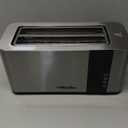 Mueller UltraToast Full Stainless Steel Toaster 4 Slice, Long Extra-Wide Slots for Bagels and Waffles, 6 Browning Levels, LED Display, Cancel/Defrost/Reheat Functions & Removable Tray, Kitchen Gadgets