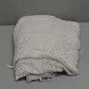 CREVENT Farmhouse Knit Throw Blanket for Couch Sofa Chair Bed Home Decoration, Soft Warm Cozy Light Weight (50''X60'' Cream/White)