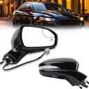 Dasbecan Right Passenger Side Mirror Assembly Compatible with Ford Fusion 2013-2015 Power | Heated | Turn Signal | Manual Folding | DS7Z17682BA | Black | 7Pins