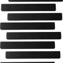 8Pcs Felt Board Tile Bulletin Board Bar Strip for Wall, Self-Adhesive Memo Pin Board with 24Pushpins, Corkboard Strip for Office Home Classroom(Black)