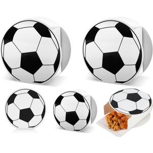 Lonfliness 24 Pack Soccer Gift Boxes Soccer Shape Sports Party Treat Goodie Treat DIY Cardboard Box Craft Bulk Sport Game Birthday Party Baby Shower Decoration School Classroom Activity Supplies Favor