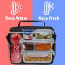 opux Insulated Lunch Box Men Women, Lunch Bag for Work School, Leakproof Soft Cooler Tote Adult, Large Lunch Pail Kids Boys Girls, Picnic Beach Food Bag with Shoulder Strap, Black Medium