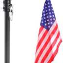 iElyiEsy 6FT Indoor Flagpole Kit with Black Ball Topper, Sectional Flag Pole with Round Base Stand, Premium Aluminum Pole Heavy Duty Flag Pole with US Flag for Schools, Office, Hall