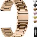 Fullmosa Watch Band, Quick Release Stainless Steel Replacement for Men Women, Metal Chain Watch Strap Width 22mm, Rose Gold, 22mm (22MM(See Diagram))