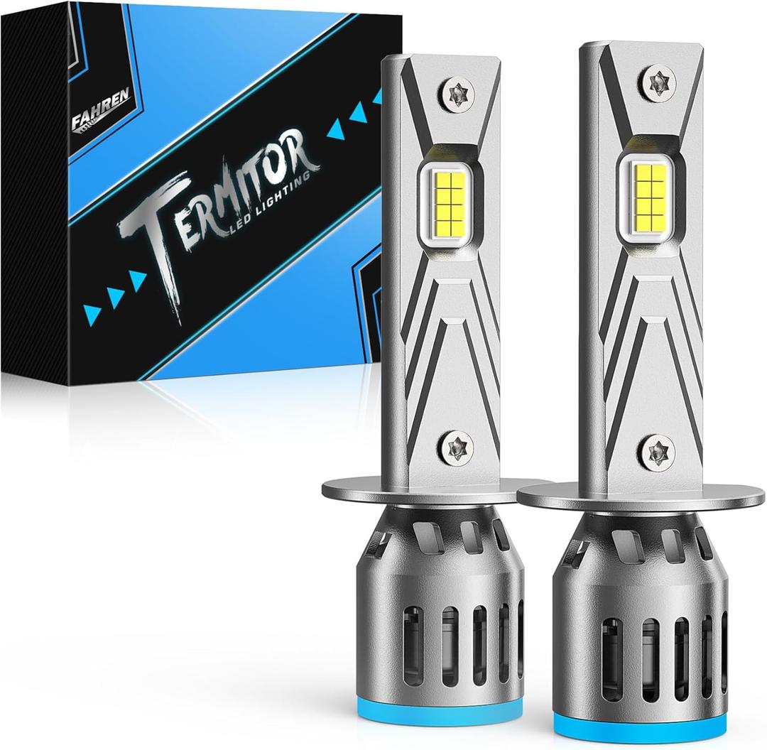 Ursprung 2026 Latest& Brightest 70,000LM H1 Bulbs,1000% Brighter 6500K Cool White H1 fog bulbs,1:1 Mini Size, No Adapter Non-Polarity Plug and Play, Pack of 2