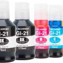 GI-21 G3270 G3260 Ink Refill Bottles Compatible for Canon MegaTank Printers GI21 PIXMA G1220 G1230 G2260 G2270 G3260 G3262 G3270 G3272 G3290 G4270 G4280, 2BK C M Y 5 Pack
