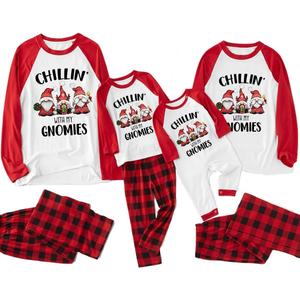 Matching Christmas Pajamas for Family/Couples, Plaid Pants with Christmas Tree Printed Tops Sleepwear, Xmas PJs Sets (Small, Dwarf)