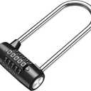 KeeKit 5 Digit Combination Padlock, 4.65 Inch Long Shackle Resettable Padlock, Lengthened Gym Lock Waterproof for School, Employee, Gym & Sports Locker, Gate, Case, Toolbox, Fence - Black (1 Pack)