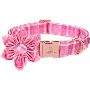 Lionheart Glory Dog Collar, Pink Dog Collar with Flower, Cute Floral Pattern Pet Collar Adjustable Pet Collar for Small Dogs (Small (Pack of 1)