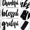 3 Pieces Thankful Grateful Blessed Word Sign Thanksgiving Letter Wall Sign Metal Letter Home Wall Art Decoration Rustic Farmhouse Metal Cutout for Indoor, Outdoor, Living Room and Bedroom (Black)