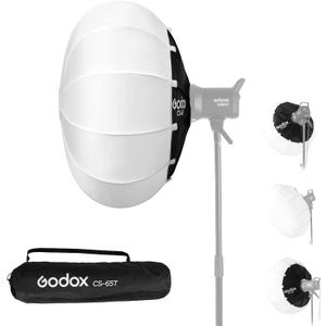 Godox CS-65T Lantern Softbox 26in / 65cm Quick Release 360 Light Diffuser Bowens Mount Lantern Softbox for Godox SL60 SK400 SL150 DP400 DP800 SL300 (26)