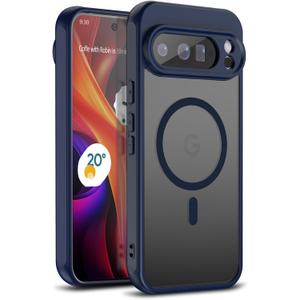 for Google Pixel 10 Pro XL Case,Compatible with MagSafe Shockproof Slim Translucent Matte Anti-SlipMilitary Drop Protection for Men Women (Blue)