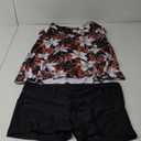 DANIFY Plus Size Swimsuit for Women Tankini Swimdress Tummy Control Swimwear Two Piece Bathing Suit with Shorts (22, Hs36 Floral)