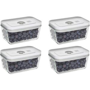 ZWILLING Fresh & Save 4-pc Small Glass Vacuum Sealer Food Storage Containers with Airtight Lids