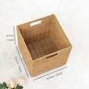 TAIMEI&G02 12x12x12inch Plastic Wicker Cube Baskets Large Square Foldable Handwoven Laundry Organizer,Set of 4Khaki