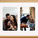 8x10 Collage Picture Frame Natural Solid Wood, 4x6 Collage Photo Frame Displays 2 Photos or 8x10 (Without Mat), Wooden Frame for Tabletop or Wall Mounting Display