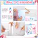 AmazingSpark 28in Giant Gender Reveal Gift Box Kit, Baseballs or Bows, 1 Count