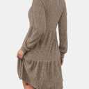 IWD Womens V Neck Long Sleeve Dress with Pockets Casual A-Line Knee Length Fall Knit Sweater Dresses 2025 (Beige, M)