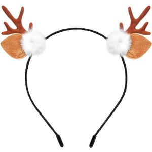 Deer Ears Antler Headbands Reindeer Antlers Hairband Halloween Costume Hair Accessories Christmas Headwear for Christmas Party Cosplay