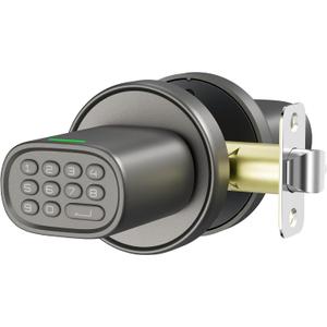 ThorBolt Door Lock Knob with Keypad Keyless Entry Door Knob Electric Coded Indoor Door Knob for Interior Doors Thickness up to 2-1/4", Bedroom, Home Office, Garage, 4xAA Alkaline Battery, M1 Titanium